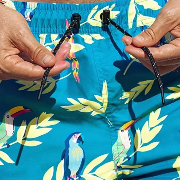 Men's Swimming Trunks with Comfortable Mesh Lining Drawstring Board Shorts NWT - Picture 2 of 6